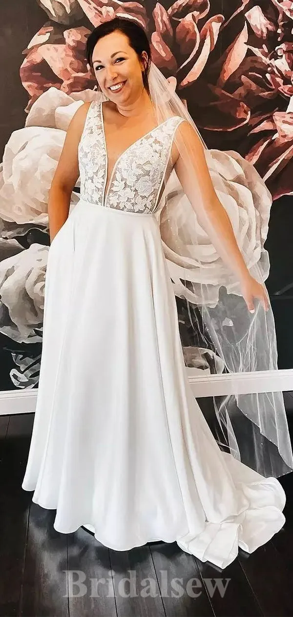 A-line Beach New Beat Lace Luxurious Classic Elegant Vintage Long Wedding Dresses WD399