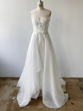 A-line Chiffon Sleeveless Boho Garden Elegant Vintage Beach Long Wedding Dresses WD197