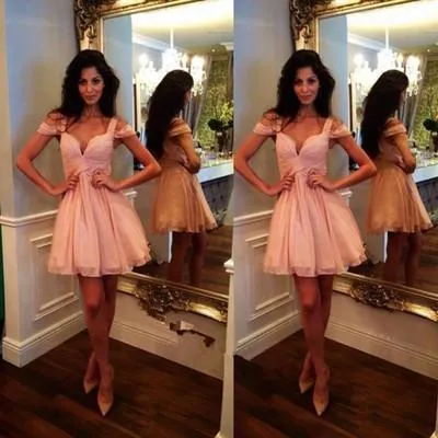 Blush Pink Homecoming Dress Lace Short Prom Gown Blush Pink Sweet 16 Dress