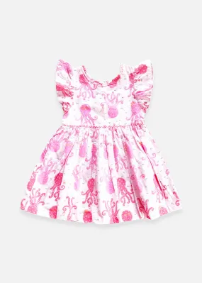 Cute Girls Bell Dress - Octopus Pink