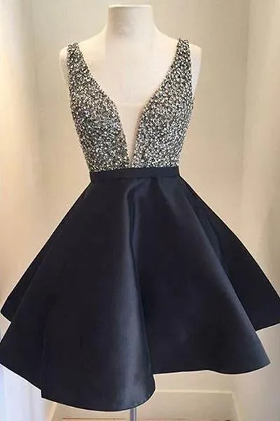 Cute Homecoming Dress V-Neck Homecoming Dress Short Prom Dresses