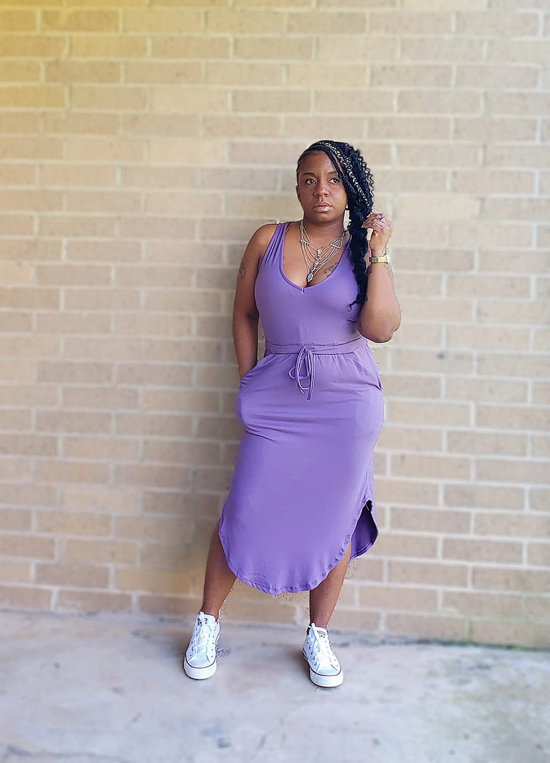 EBONY - Drawstring Tank Dress