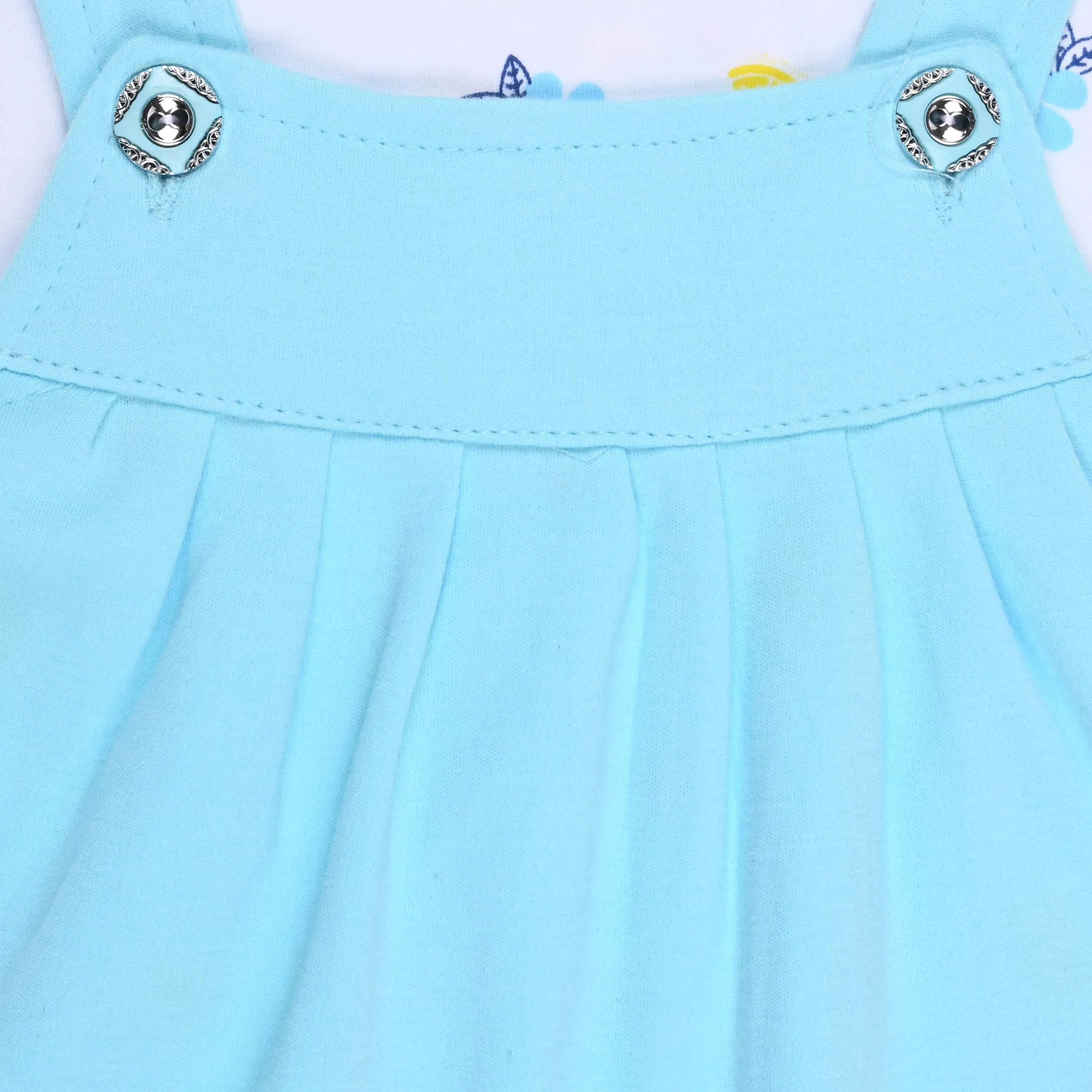 Girls Embroidered Puff Sleeve Frock Dress comes with Brief.