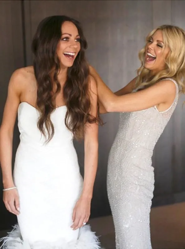 Glitter Mermaid Sweetheart Floor-Length Light Grey Tulle Bridesmaid Dress