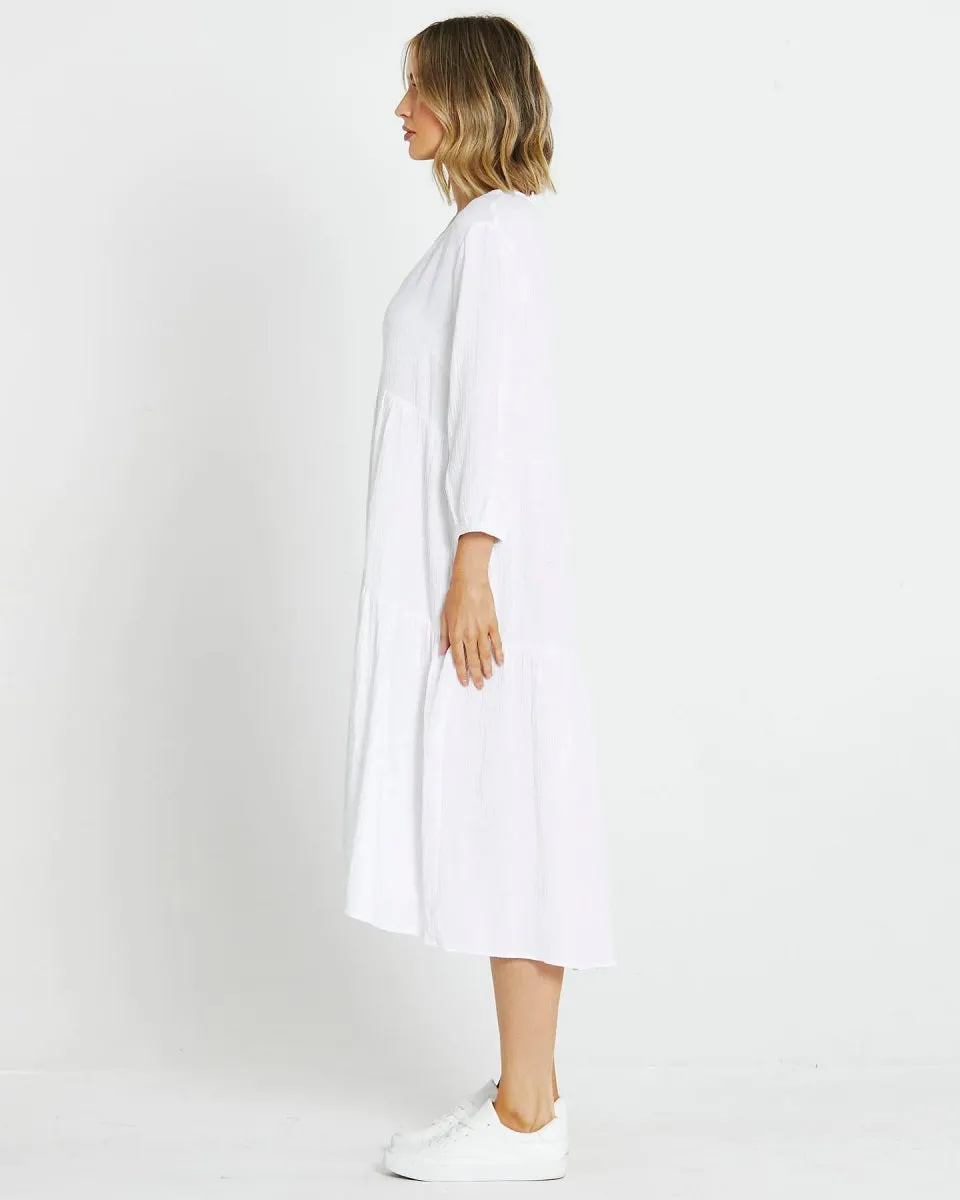 Hannah Midi Dress White