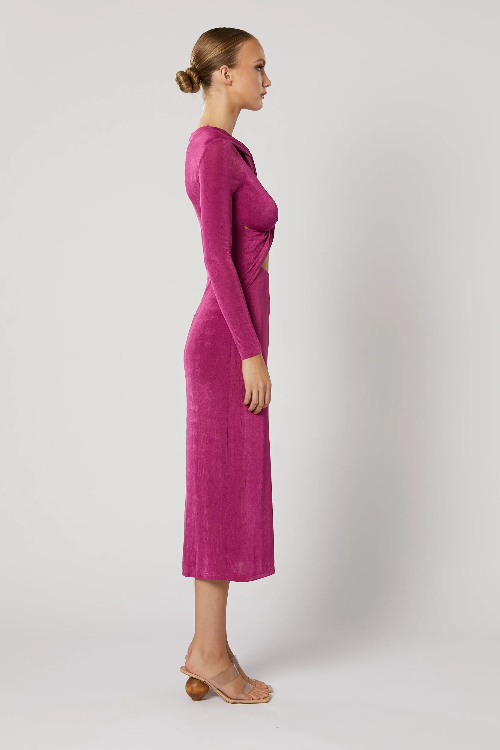 Ithaca Cut Out Dress - Fuchsia