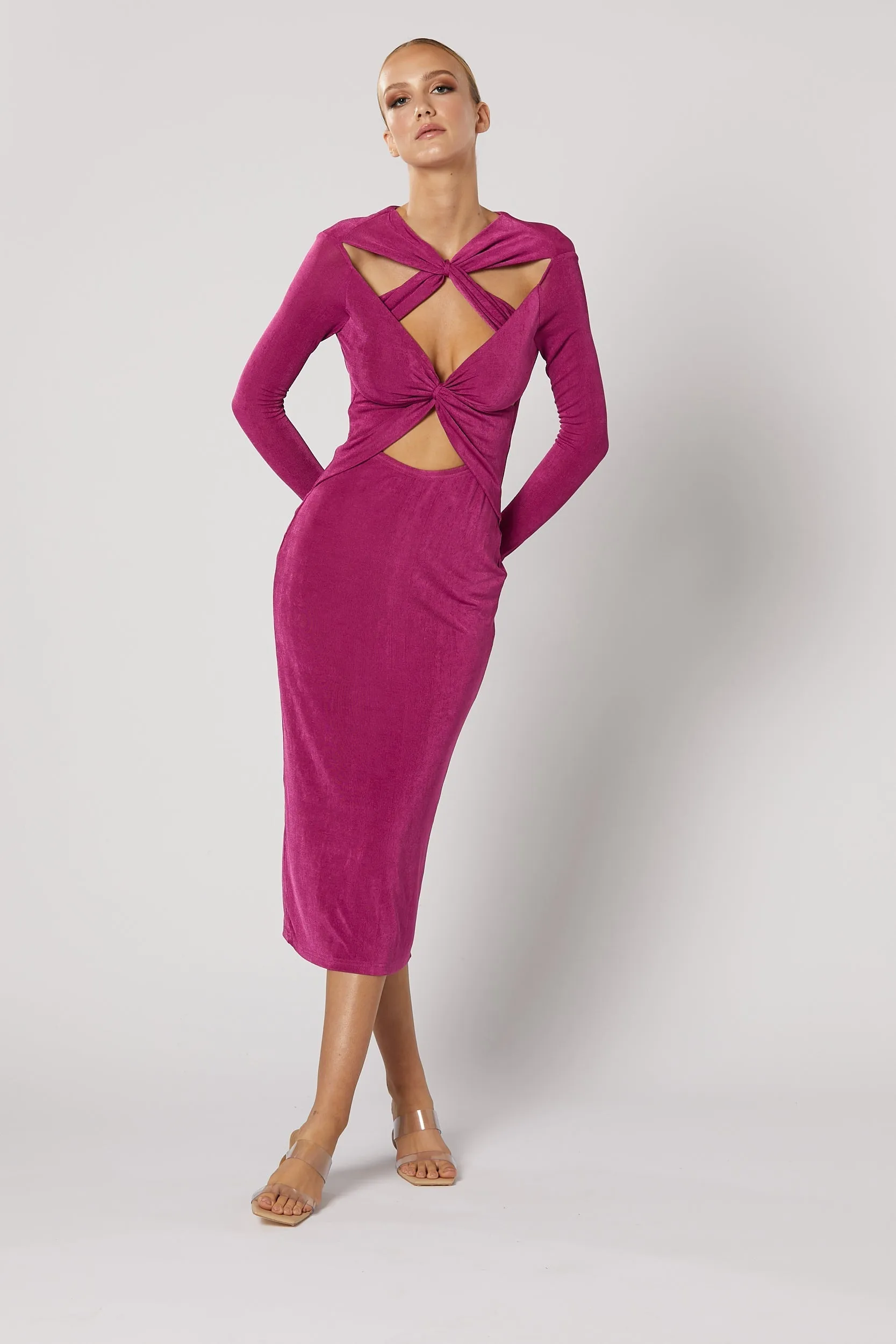 Ithaca Cut Out Dress - Fuchsia