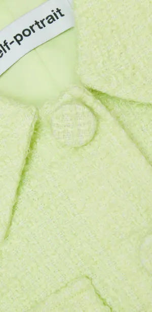 Lime Boucle Chiffon Dress