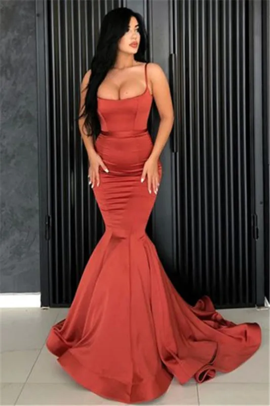 Long Prom Dress Burnt Orange Mermaid