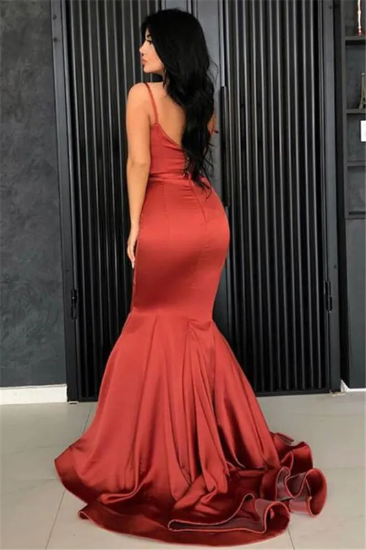 Long Prom Dress Burnt Orange Mermaid