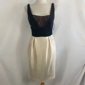 NWTCarmenMarc Valvo Cream Black Cocktail Dress