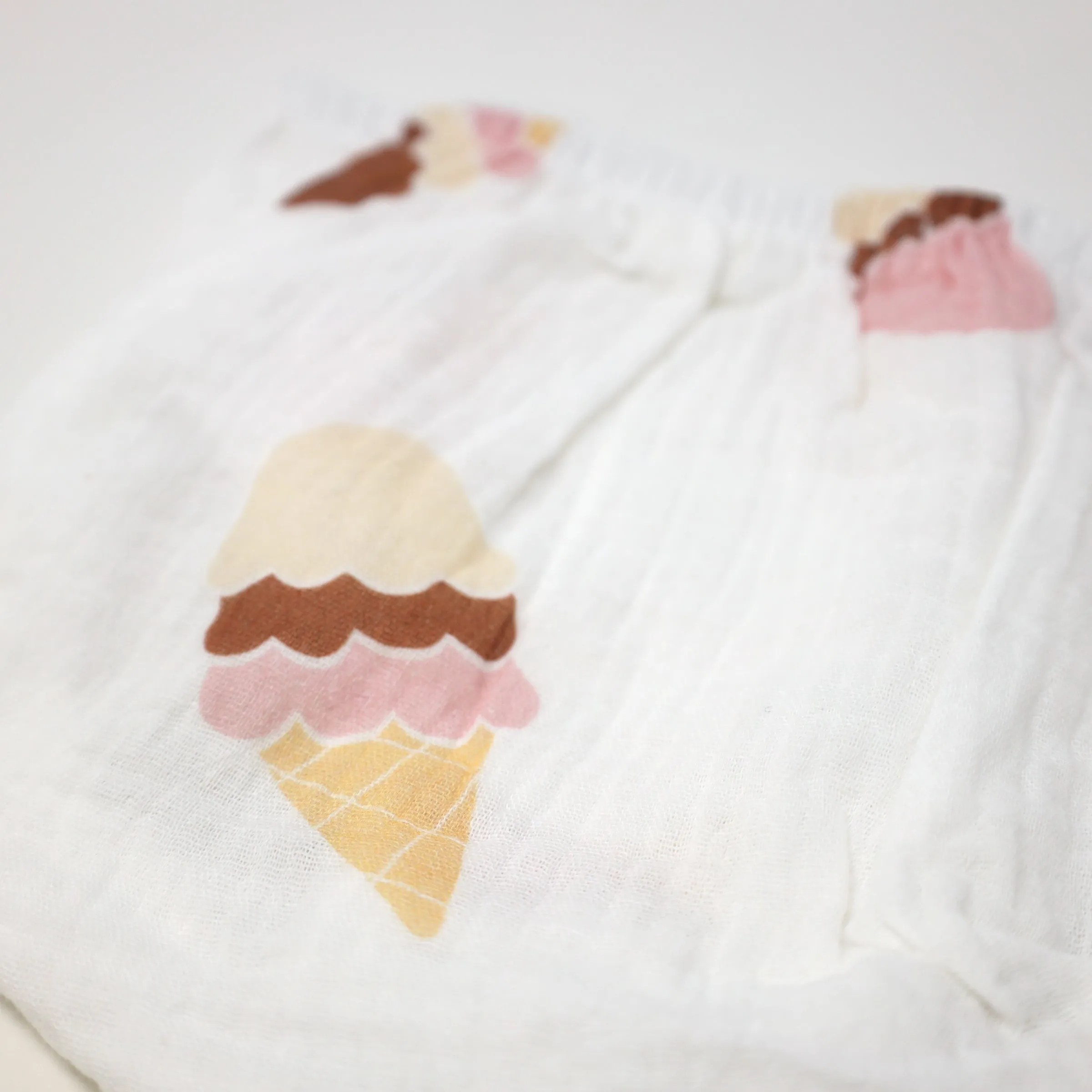 oh baby! Gauze Party Dress - Ice Cream Cone - Oyster