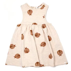 oh baby! Slub Tank Dress - Ladybug Print - Sand Heather