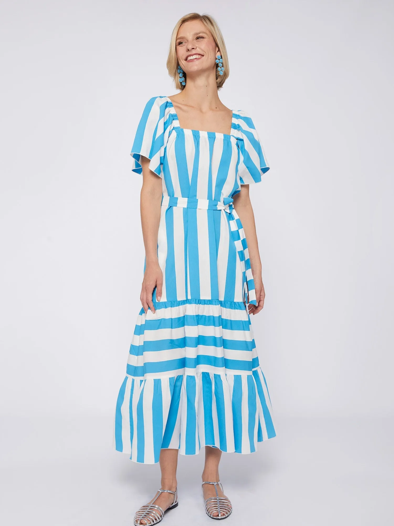 PALMIRA TURQUOISE STRIPES DRESS