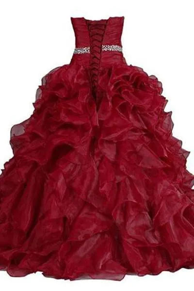 Pretty Ball Gown Quinceanera Dress Ruffle Prom Dresses