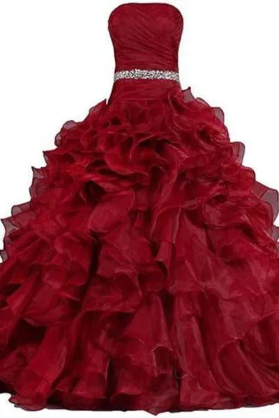 Pretty Ball Gown Quinceanera Dress Ruffle Prom Dresses