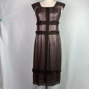 Robert RodriguezCopper Beaded Cocktail Dress