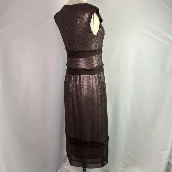 Robert RodriguezCopper Beaded Cocktail Dress