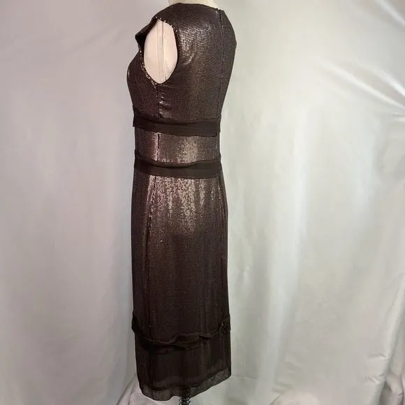 Robert RodriguezCopper Beaded Cocktail Dress