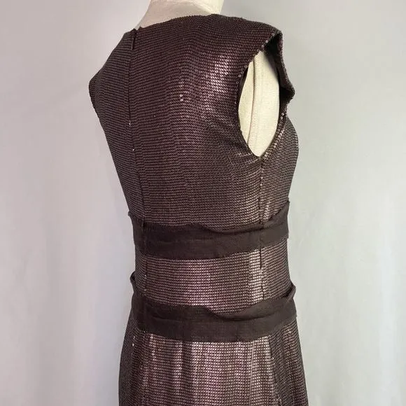 Robert RodriguezCopper Beaded Cocktail Dress