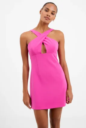 Wild Rose Whisper Ruth Crossover Neck Dress