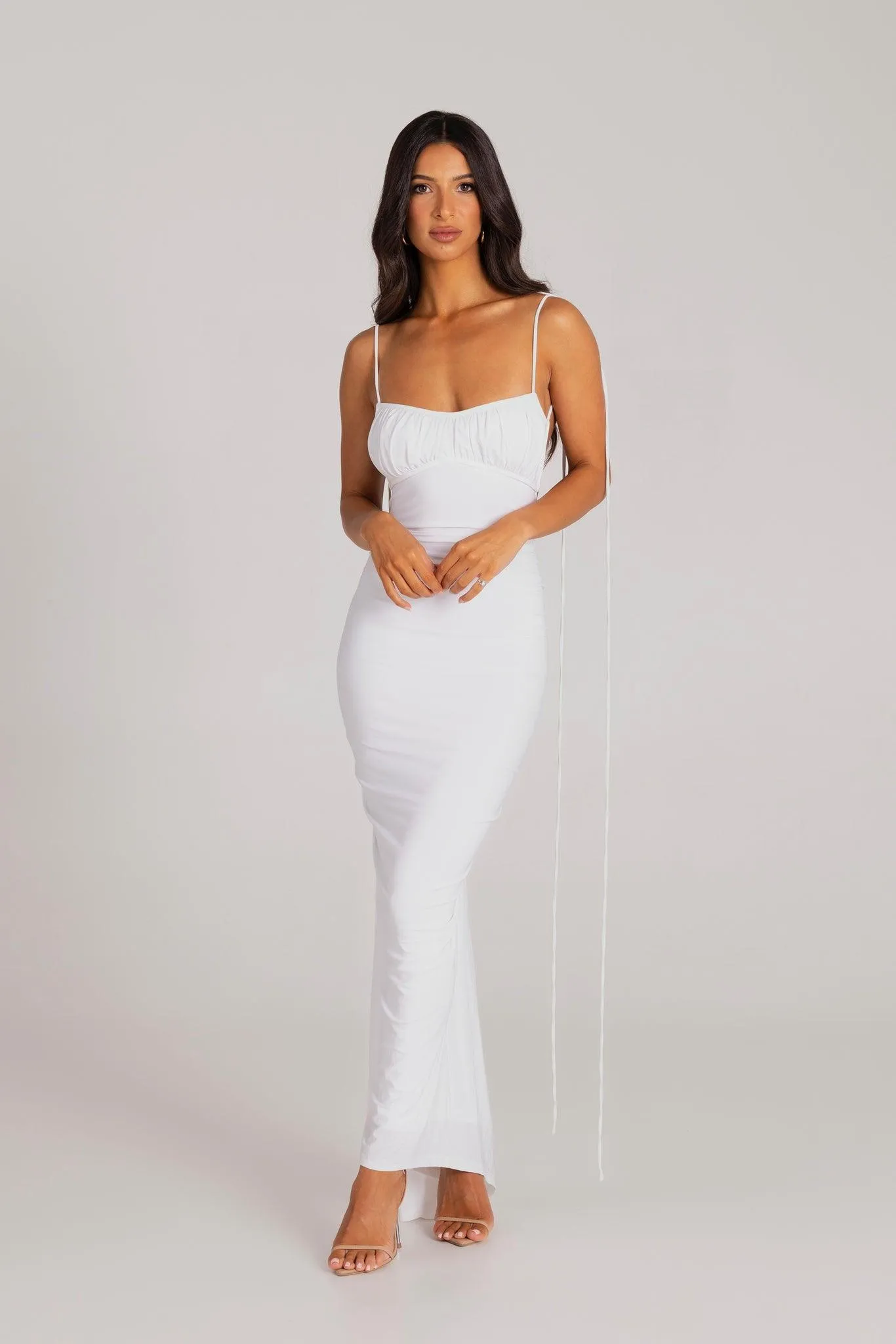 Elegant White Zahara Gown - Exquisite Design for Special Occasions