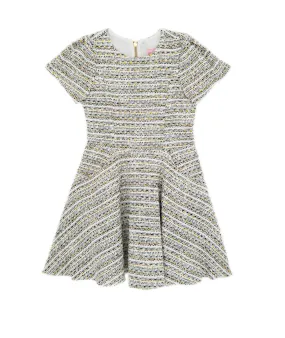 Zoe Ltd. Girls Deborah Black/White Tweed Pocket Dress